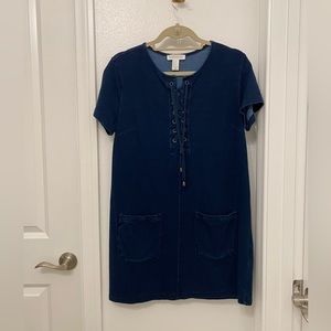 F21 jean denim dress short sleeve M